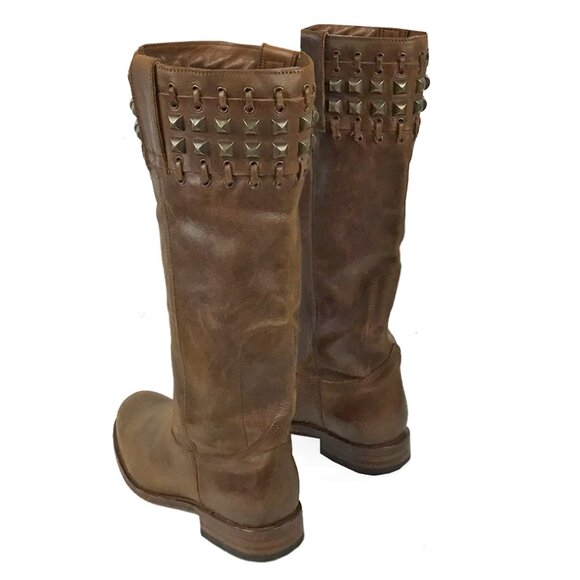 SENDRA 9177 Brown Studded Pull On Style Riding Boots - Picture 7 of 14